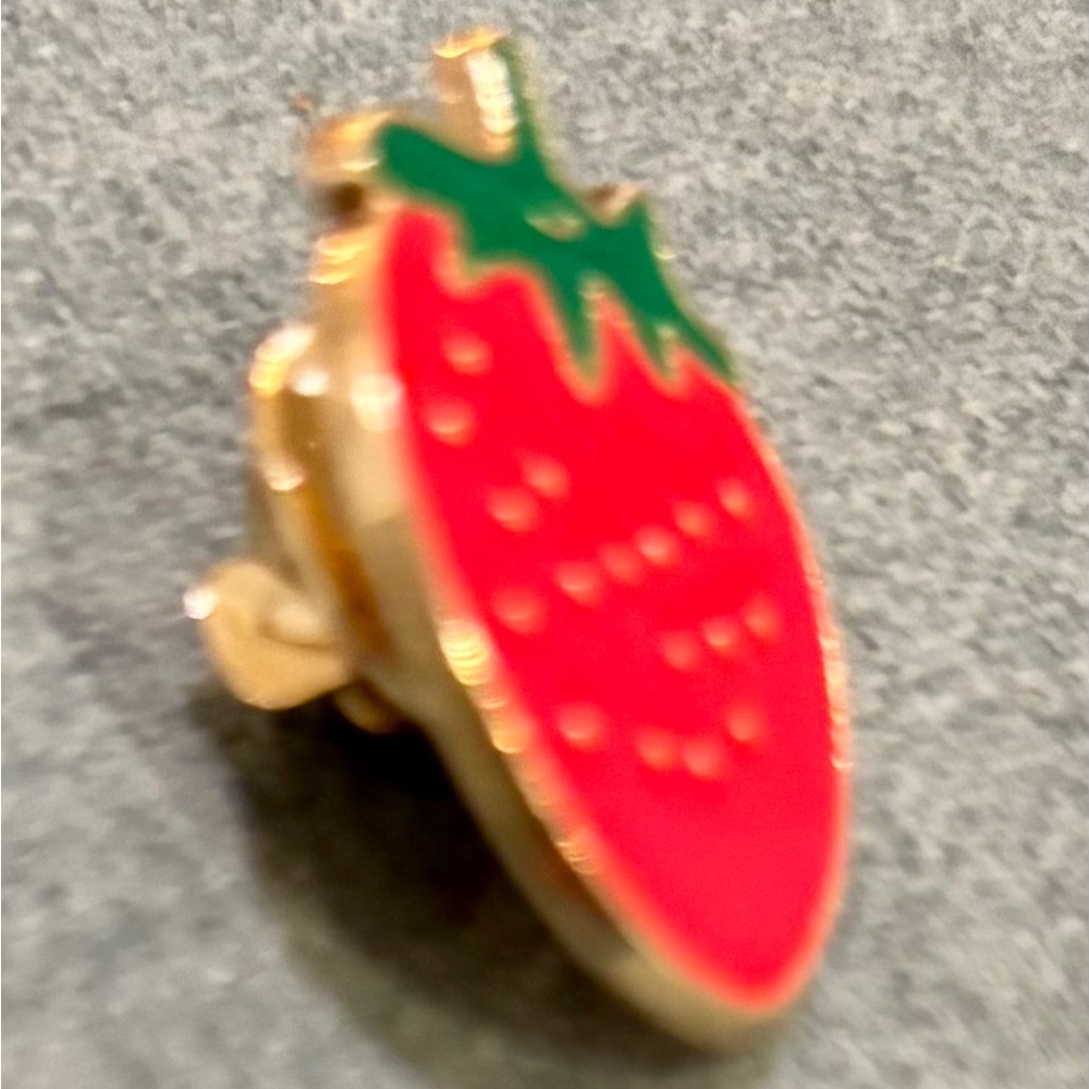 Red Strawberry Enamel Pin Accessory - Picture 2 of 3